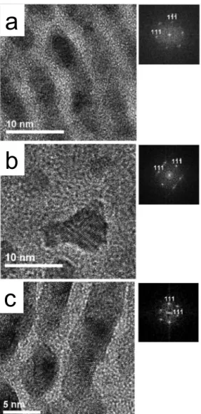 FIG. 3. HRTEM images of Co particles along the 关101¯兴 zone axis in the same samples as in Fig