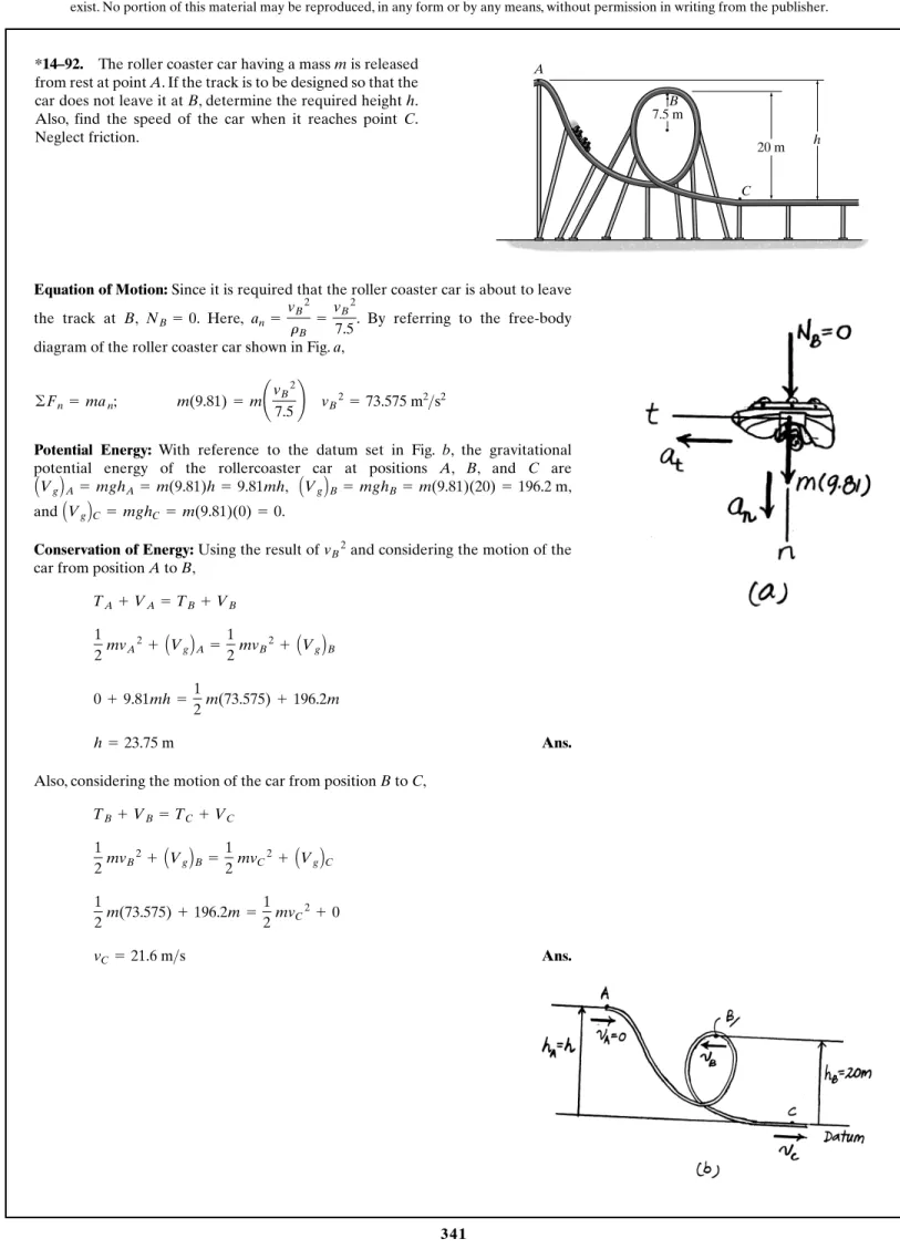 diagram of the roller coaster car shown in Fig. a,