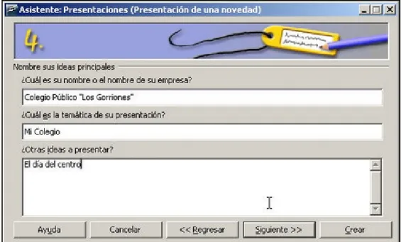 Figura 1.8. Asistente: Presentaciones - Paso 4 