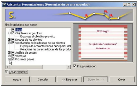 Figura 1.9. Asistente: Presentaciones - Paso 5 