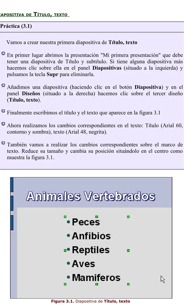 Figura 3.1. Diapositiva de Título, texto 