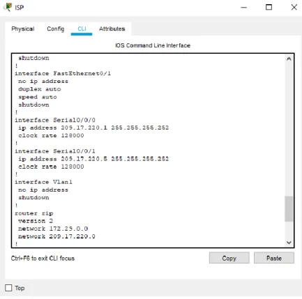 Ilustración 15 ISP (uso del comando show running-config). 