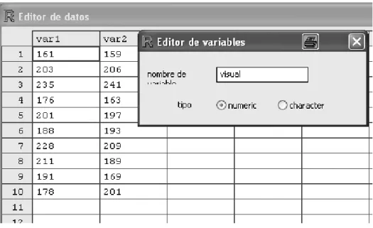 Figura 3.1: Introduciendo datos y renombrando variables