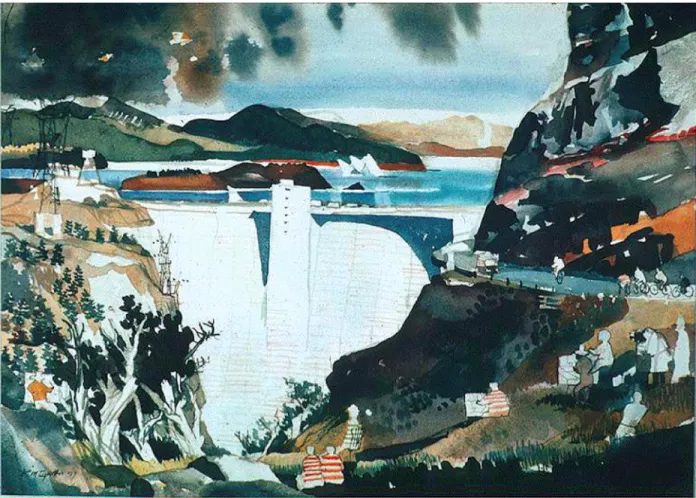 Figure 1: Flaming Gorge Overlook, by Dong Kingman (b. 1911). 