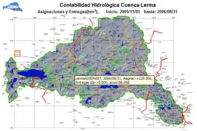 Figura 13.  Mapa de asignaciones y entregas al día en la Cuenca. 