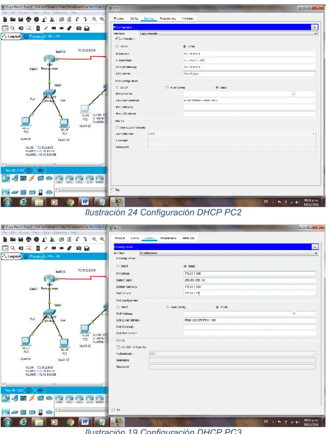 Ilustración 24 Configuración DHCP PC2 