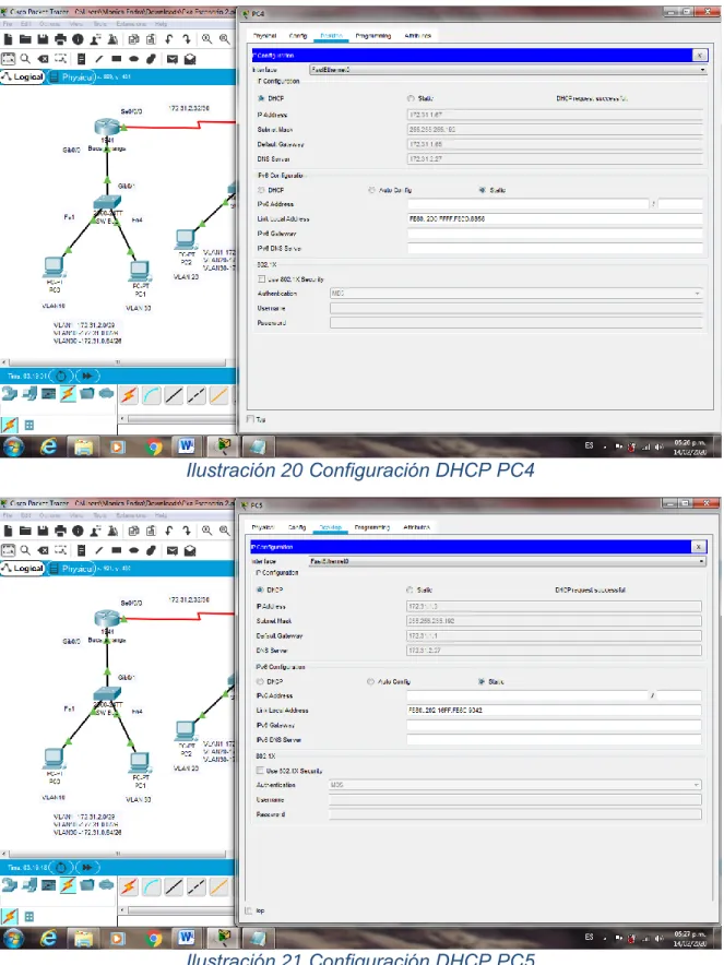Ilustración 20 Configuración DHCP PC4 
