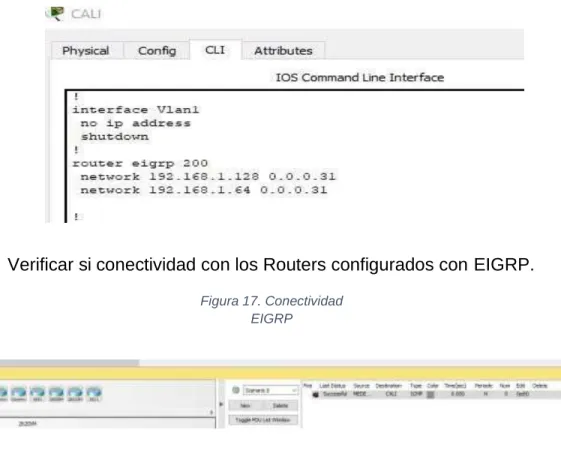 Figura 17. Conectividad  EIGRP 