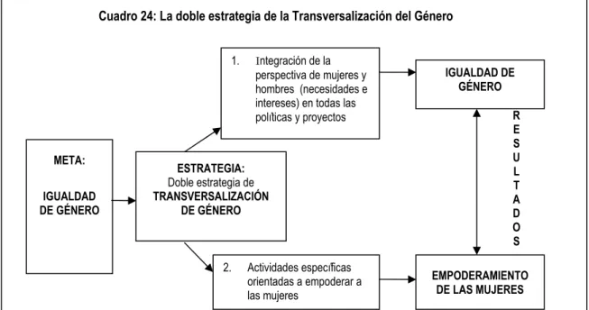 Cuadro 24: La doble estrategia de la Transversalización del Género  