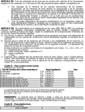 Cuadro A.  –Para construcciones nuevas.  Expensas por licencias 