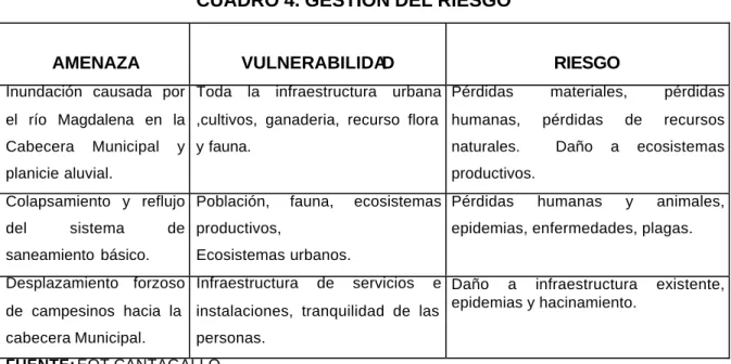 CUADRO 4. GESTIÓN DEL RIESGO 