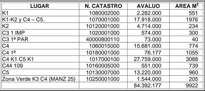 Tabla 3.  Recursos físicos del municipio  