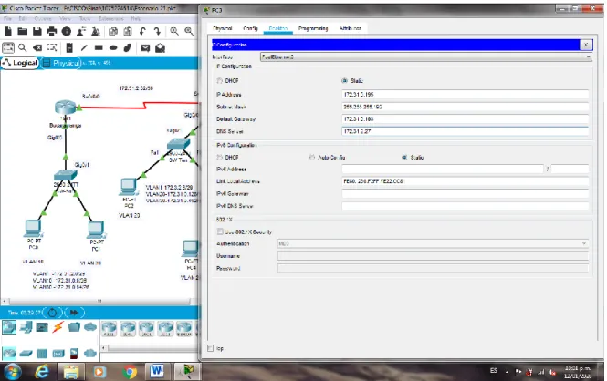 Figura 42. Configuración DHCP PC3 