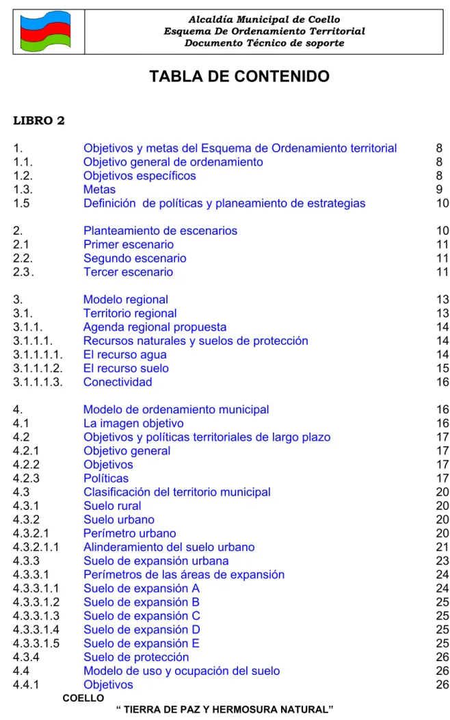 TABLA DE CONTENIDO  LIBRO 2 