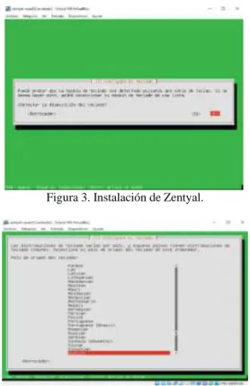 Figura 1. Instalación de Zentyal. 
