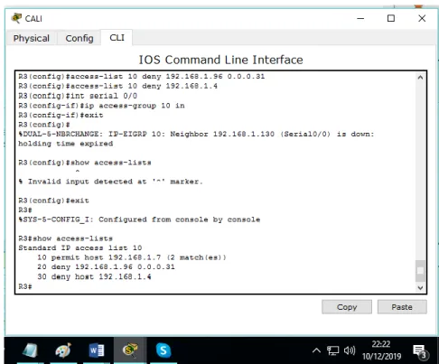 Figura 32. Lista ACL router Cali. 
