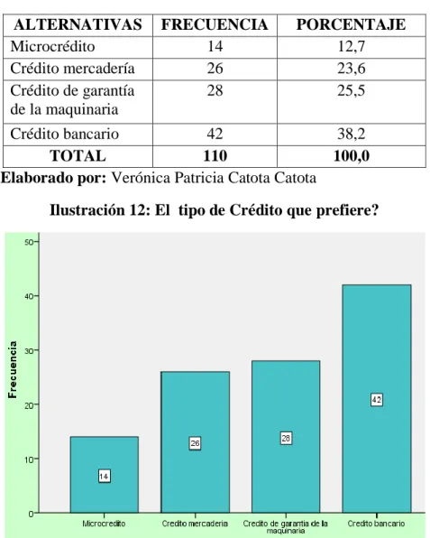 Ilustración 12: El  tipo de Crédito que prefiere? 
