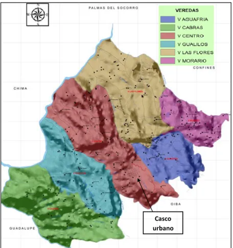 Ilustración 2 Mapa Veredal – Político Administrativo Guapota 