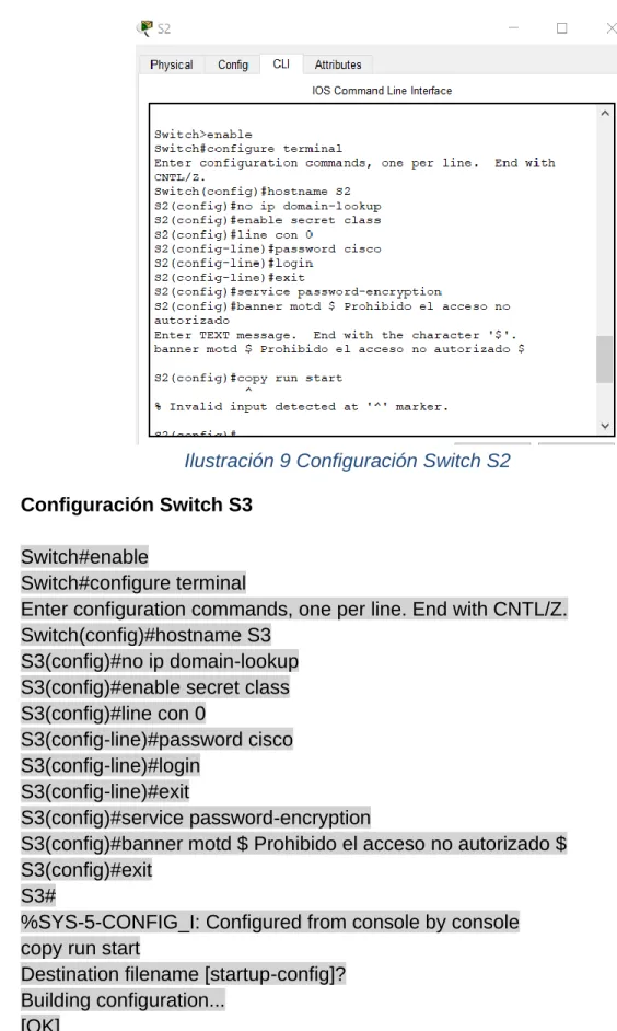 Ilustración 9 Configuración Switch S2 
