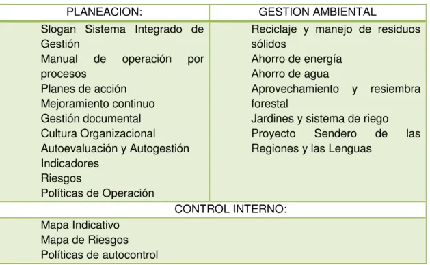 Cuadro N°2. Temática Plan de comunicaciones    