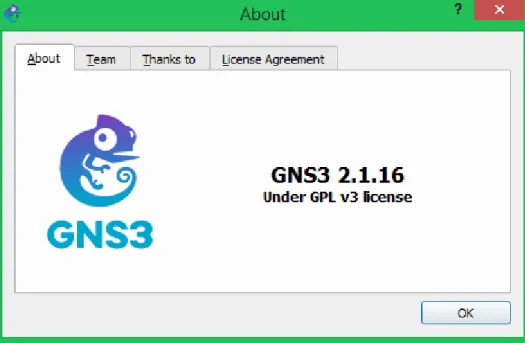 Figura 2. Versión GNS3 