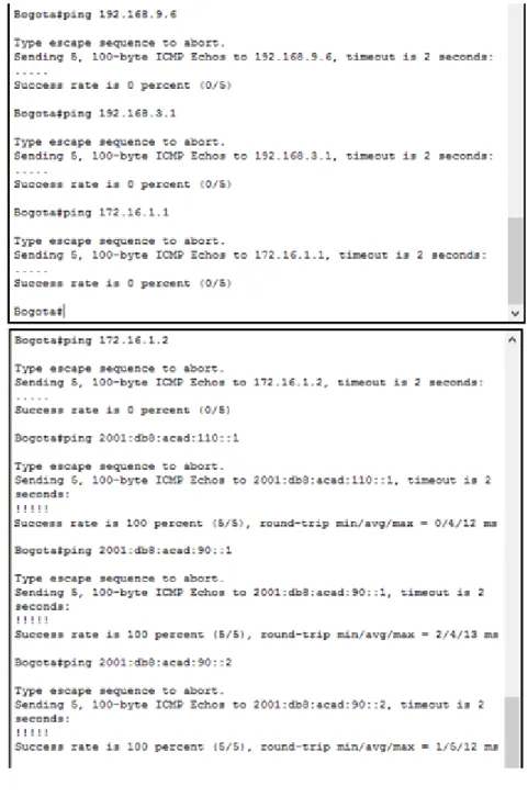 Figura 7. Se aplica verificación de conectividad con comando Ping en R1