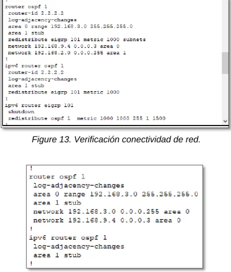 Figure 14. Verificación conectividad de red. 