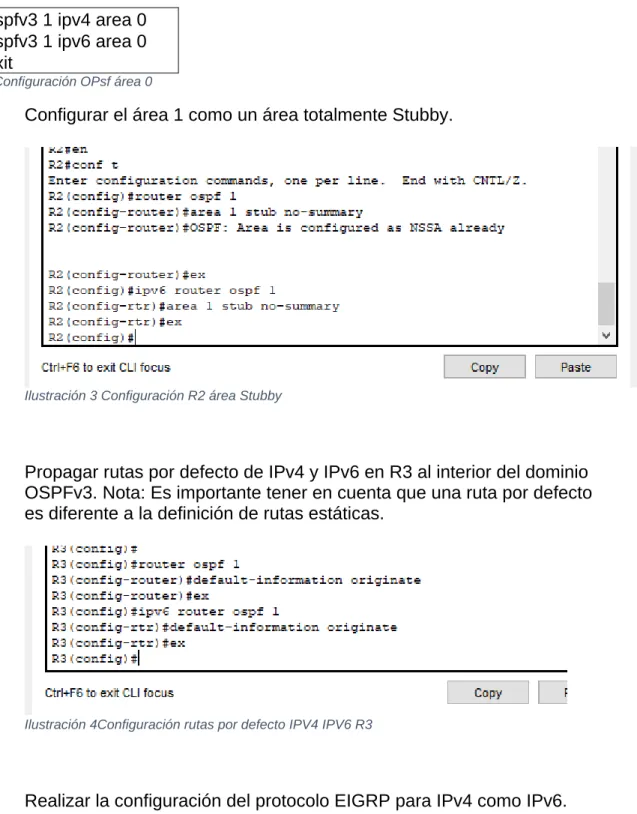 Tabla 5 Configuración OPsf área 0 