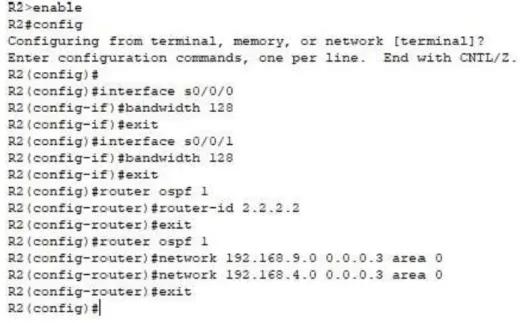 Figura 8. Conexión serial entre R2 y R3 en OSPF área 0 en R3.  