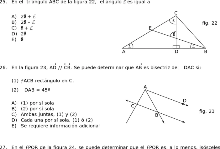 fig. 22 β  γ  α  α  D A  B E C  L  L 1 L 2α β  γ  fig. 25 A D  fig. 23 B C fig. 24 R Q P S T 