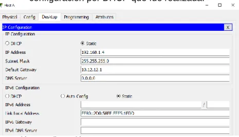 Ilustración 9 Configuración Host A 