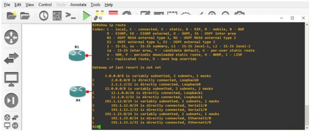 Figura 11. Simulación y configuración R1                        
