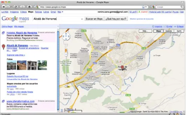 Ilustración 2: Aplicación de mapas Google Maps  