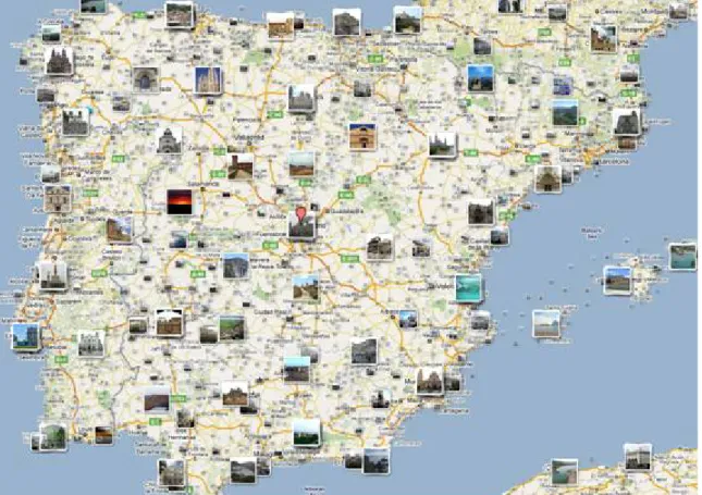 Ilustración 1: Georreferenciación de contenido multimedia en un mapa 
