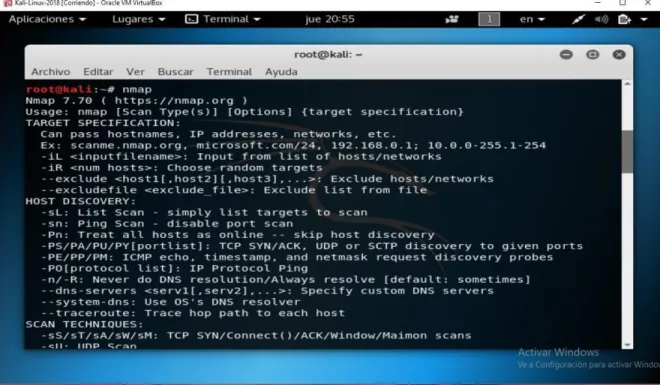 Figura 5: Ejecución Comando en Nmap – Parte 1 