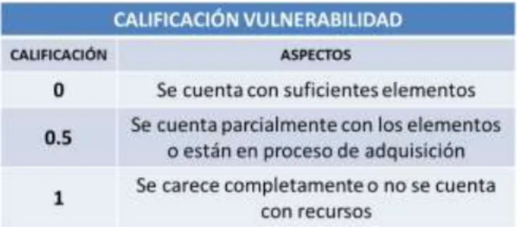 Figura 1. Clasificación de vulnerabilidad  