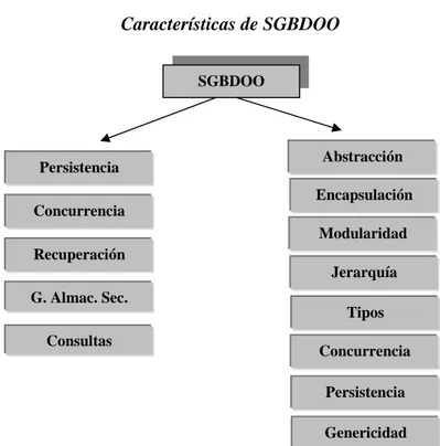 Fig. No.6  Características de SGBDOO  SGBDOO  Persistencia  Concurrencia  Recuperación  G