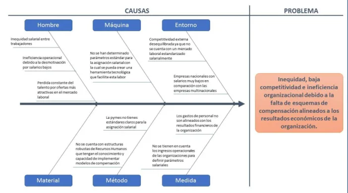 Figura 1: Diagrama Ishikawa para determinar causas del problema 