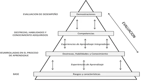 Gráfico 1.  Concepción de Competencias  Rasgos y característicasBASE Destrezas, Habilidades y ConocimientoCompetenciasDemostracionesDESARROLLADAS EN EL PROCESO DE APRENDIZAJEDESTREZAS, HABILIDADES Y CONOCIMIENTO ADQUIRIDOSEVALUACION DE DESEMPEÑOExperiencia