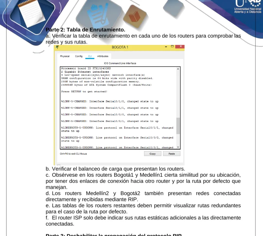 Parte 2: Tabla de Enrutamiento. 