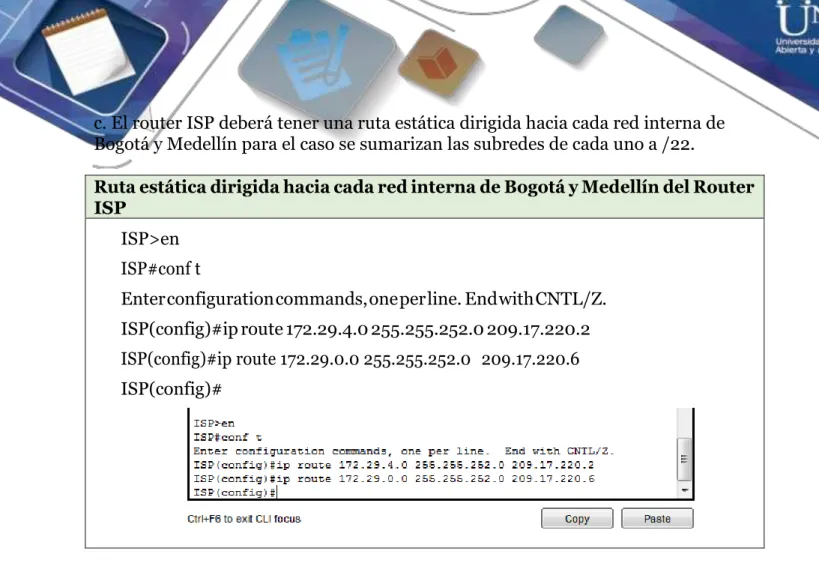 Parte 2: Tabla de Enrutamiento. 
