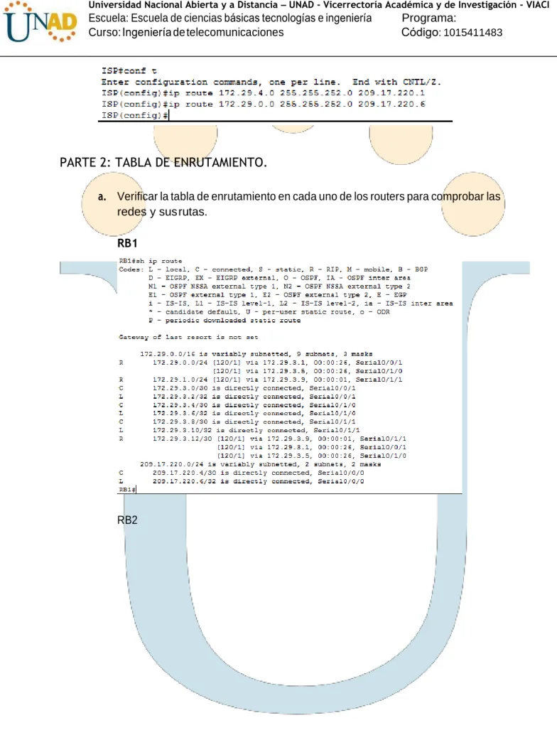 PARTE 2: TABLA DE ENRUTAMIENTO. 