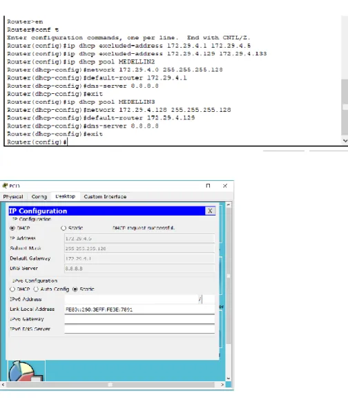 Ilustración 14. Configuración servicio DHCP