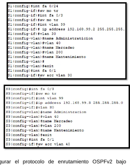 Tabla 1. Parámetros configuración OSPFv2 area 0. 