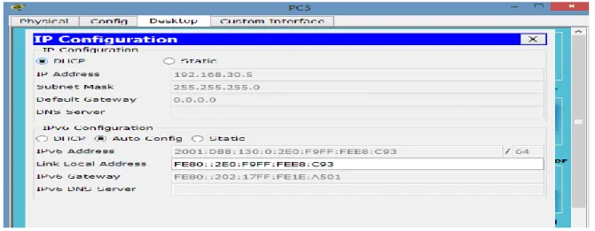 Figura 7. Config DHCP e IPv6 