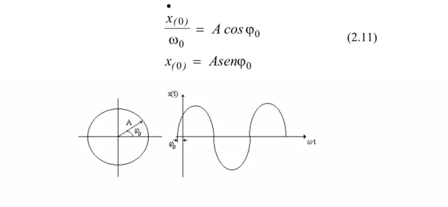 Fig. 2.3. Representación del movimiento armónico simple 