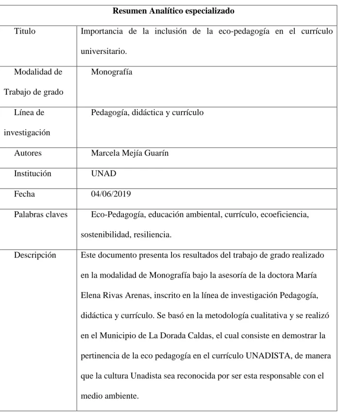 Tabla 1  RAE (2018) 