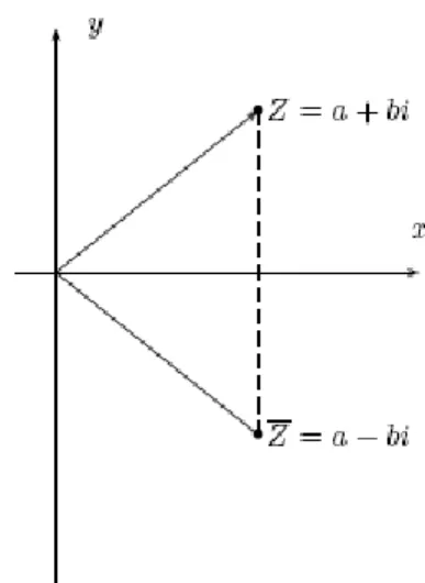Figura 2.8 Representación geométrica del conjugado de un número complejo z. 