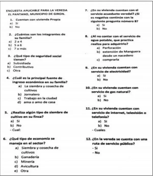 Figura 9: Formato de la encuesta aplicada 