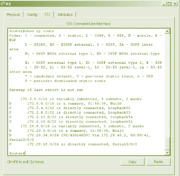 Figura 4. R5 Comando Show IP Router 